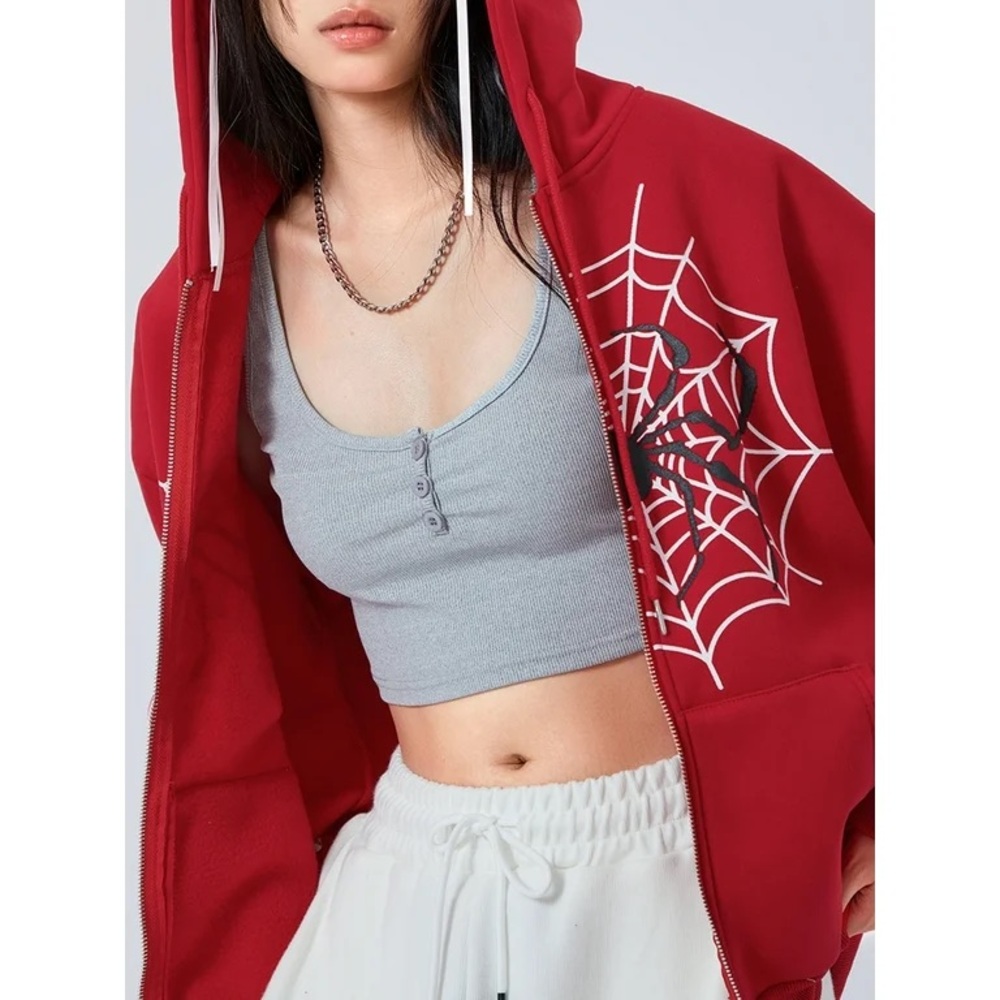 Red Spider Man Web Hoodie by Grailed